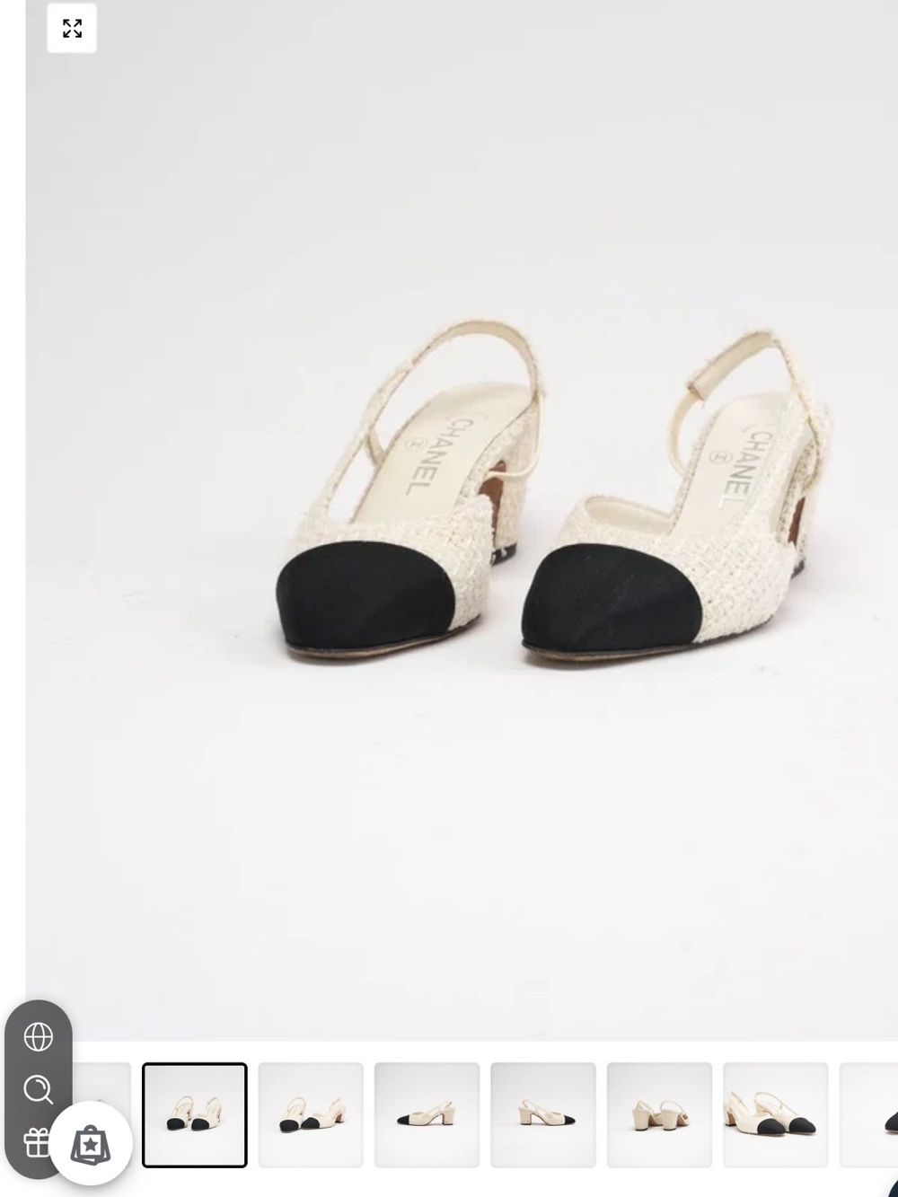 Final Price-No Offers! Chanel Classic Tweed Slingback Pumps Black & Off White 39